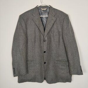 Moores Men's Blazer Black White Size 46R Silk Wool Old Money Quiet Luxury